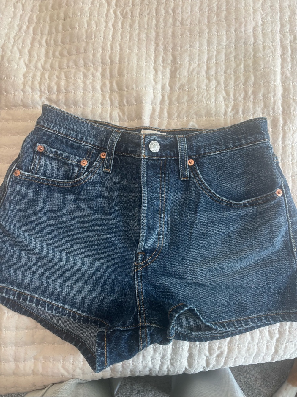 Levi's Dark Blue Denim Cutoff Shorts